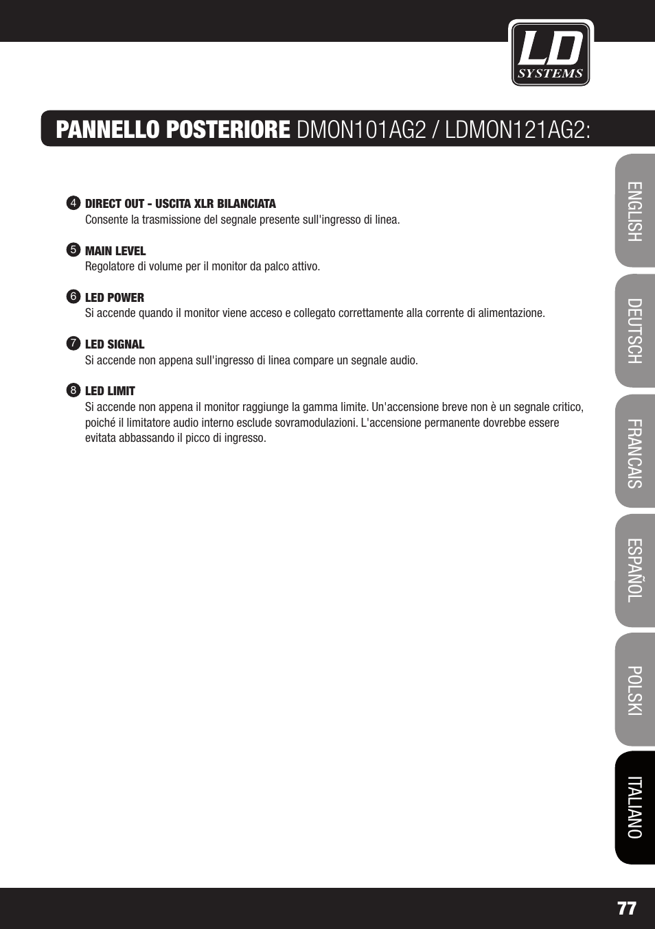 LD Systems LDMON 81AG² User Manual | Page 77 / 88