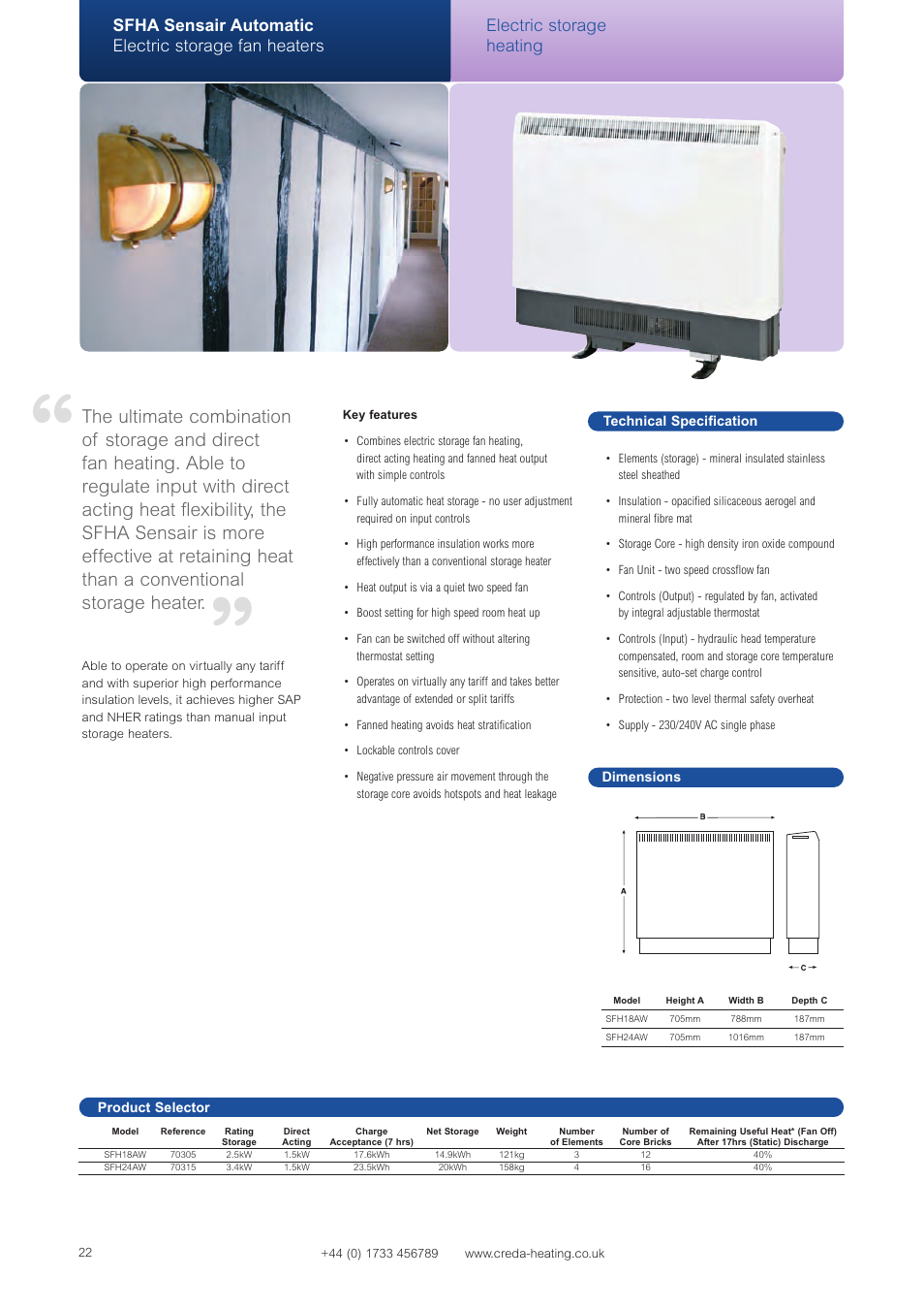 Electric storage heating | Creda Heating Solution User Manual | Page 22 / 48