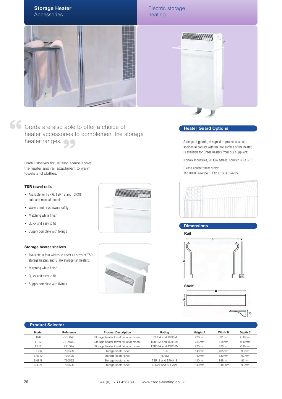 Storage heater accessories, Electric storage heating | Creda Heating Solution User Manual | Page 26 / 48