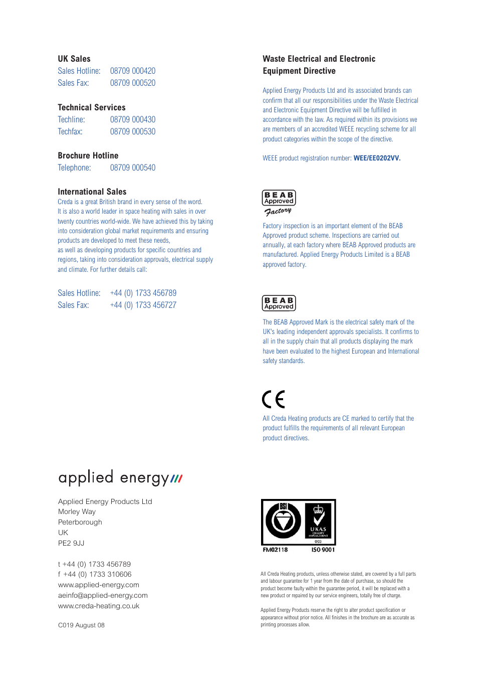 Creda Heating Solution User Manual | Page 48 / 48