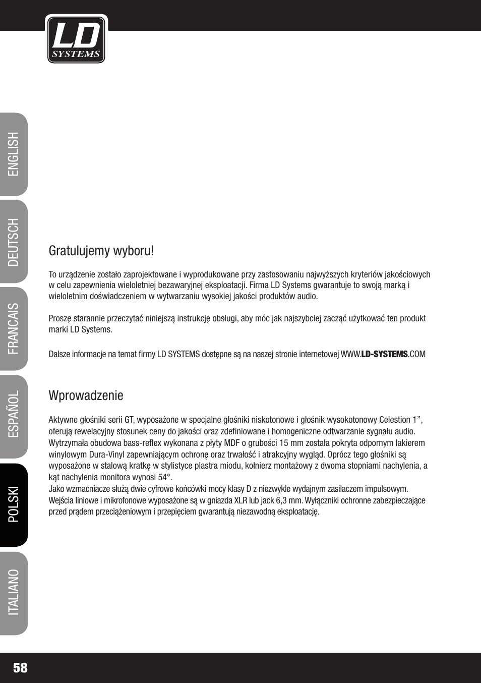 LD Systems GT 12 A User Manual | Page 58 / 88