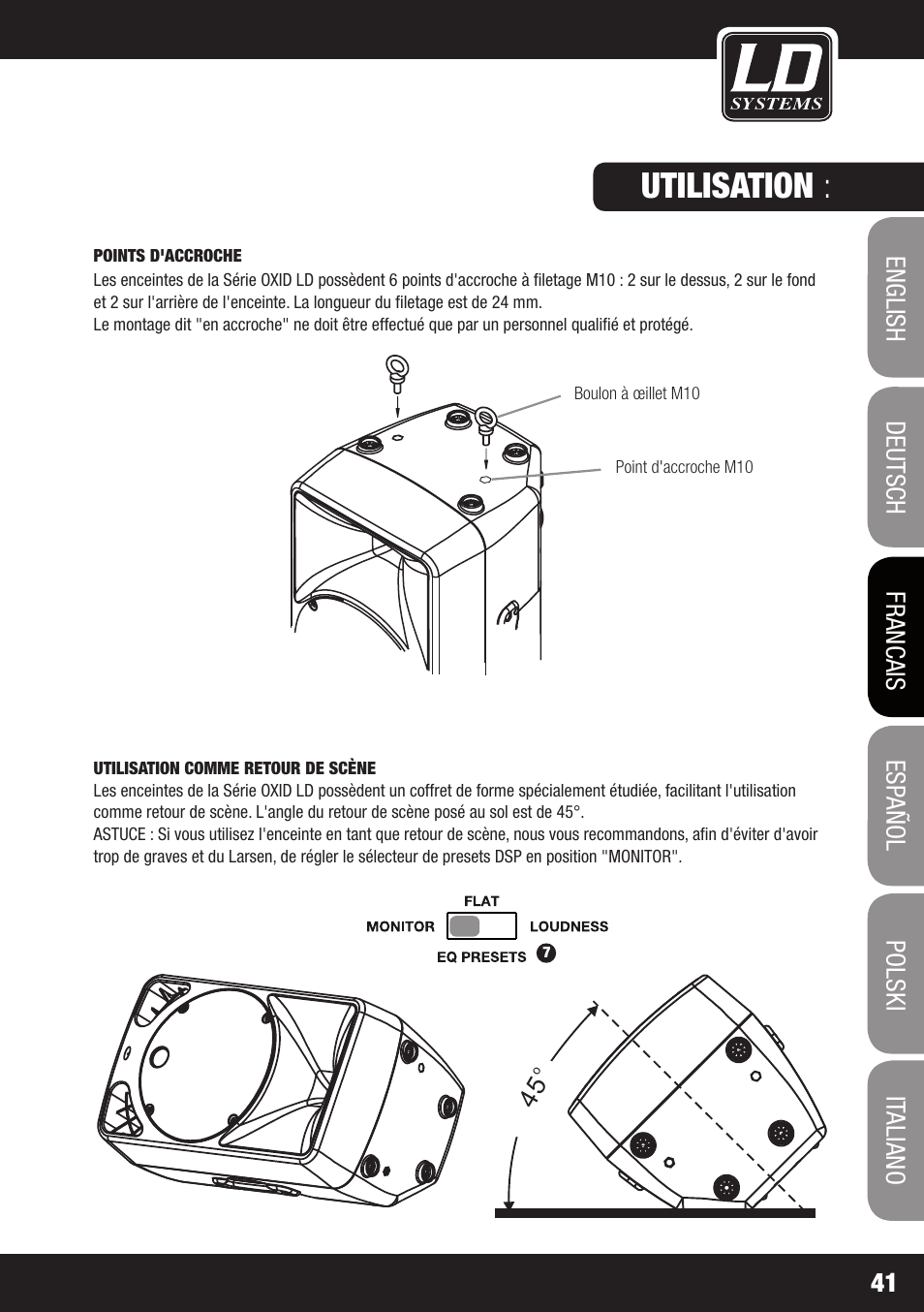 Utilisation | LD Systems OXID 15 A User Manual | Page 41 / 100