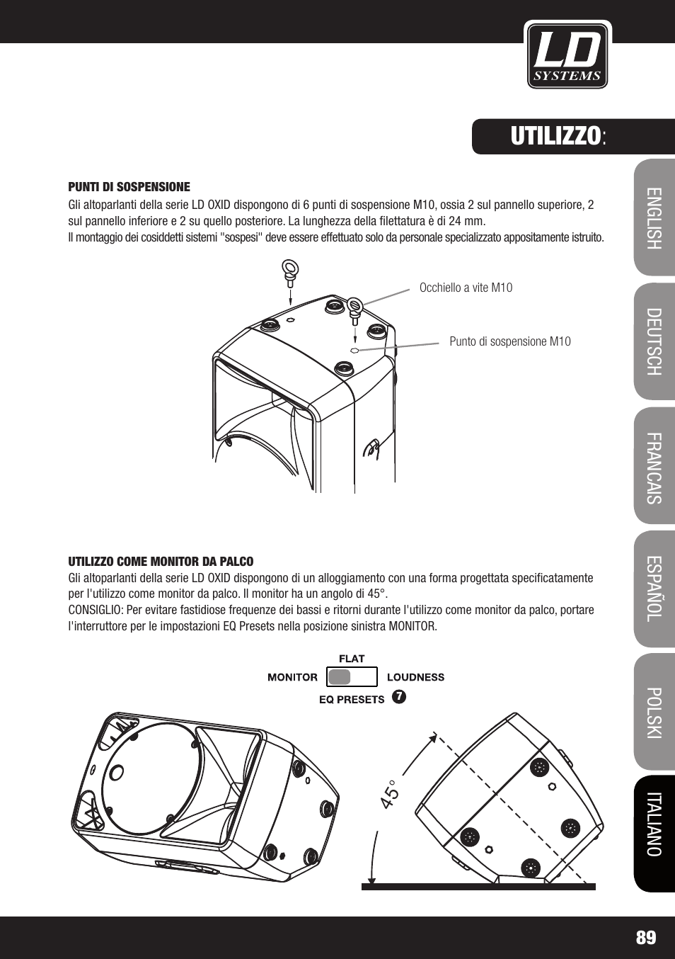 Utilizzo | LD Systems OXID 15 A User Manual | Page 89 / 100