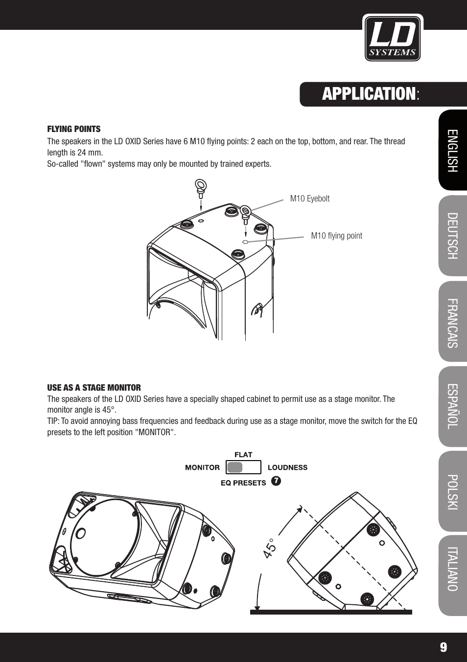 Application | LD Systems OXID 15 A User Manual | Page 9 / 100