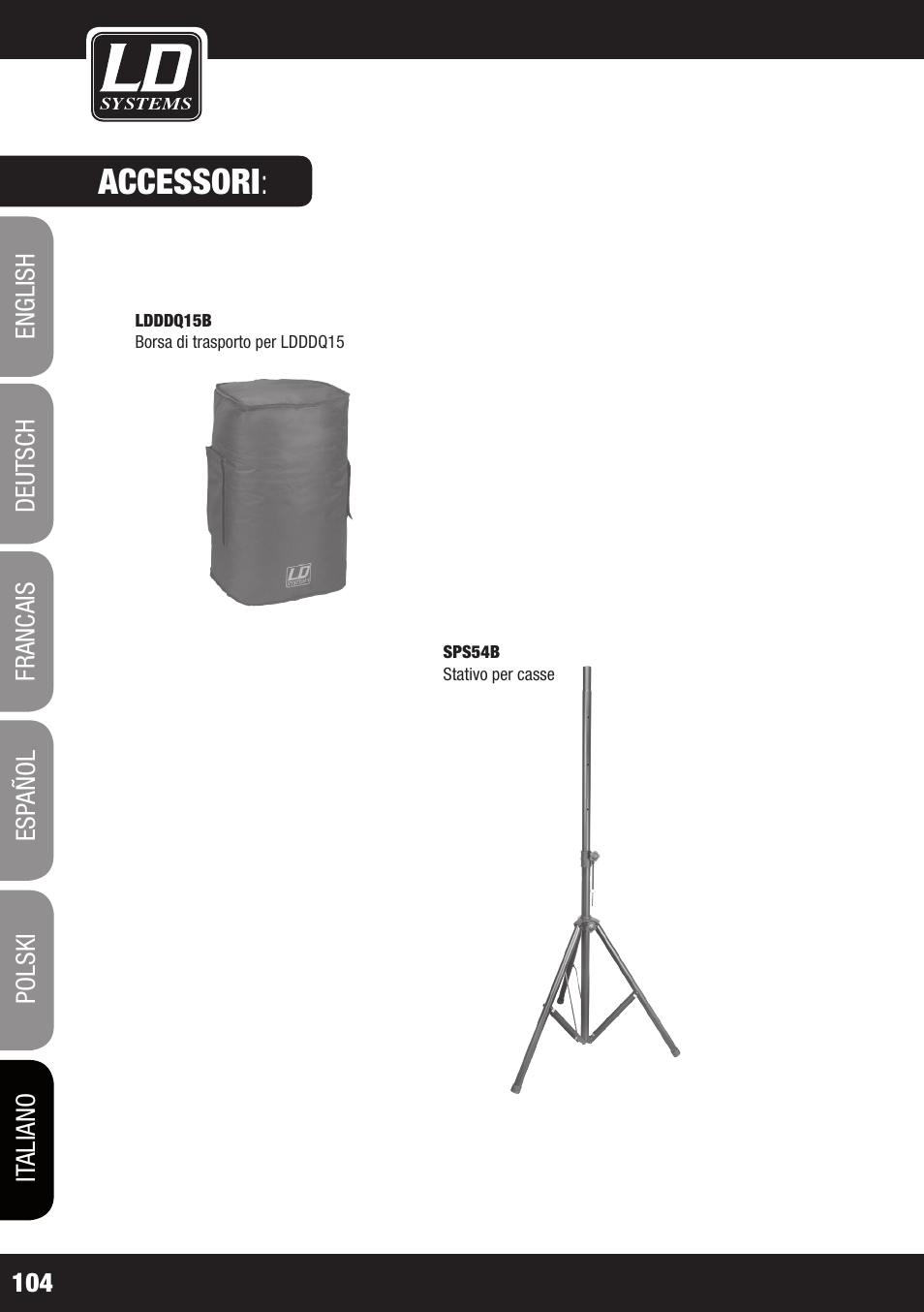 Accessori | LD Systems DDQ 15 User Manual | Page 104 / 112