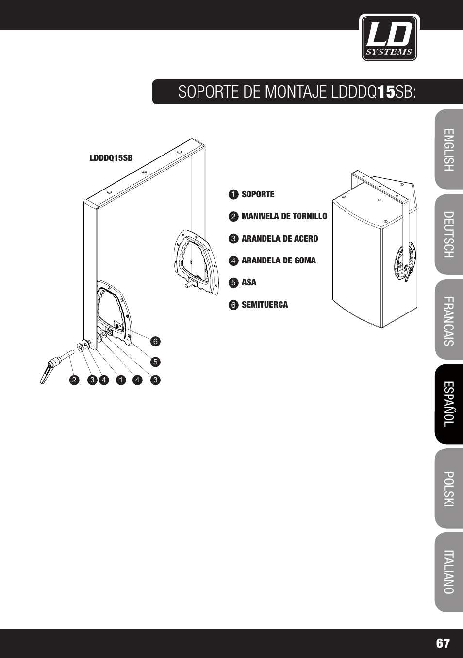 Soporte de montaje ldddq 15 sb | LD Systems DDQ 15 User Manual | Page 67 / 112