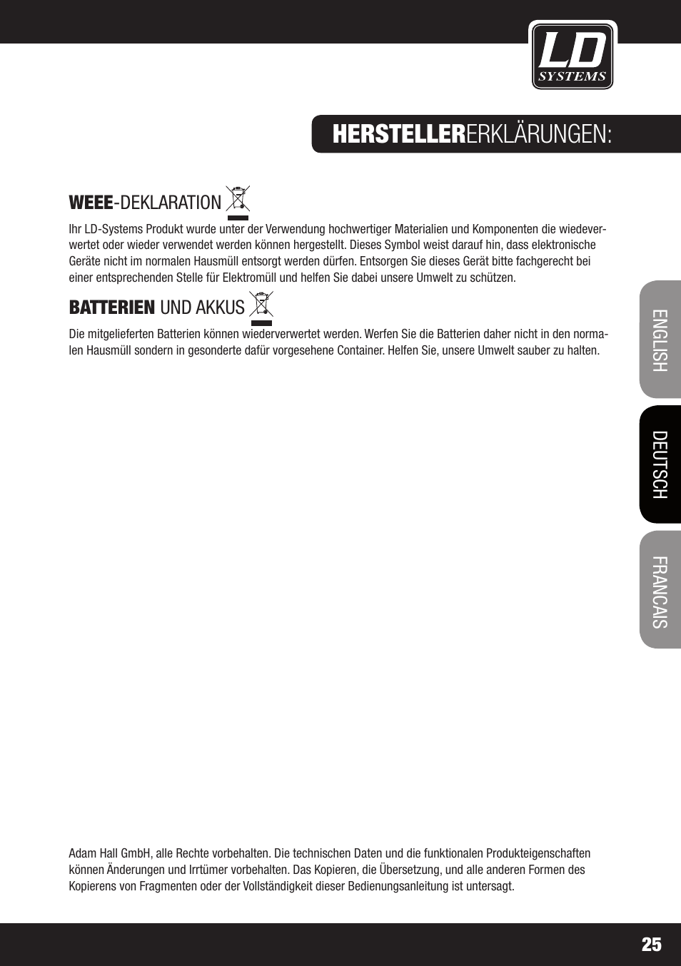 Hersteller erklärungen | LD Systems STINGER 15 HP User Manual | Page 25 / 40