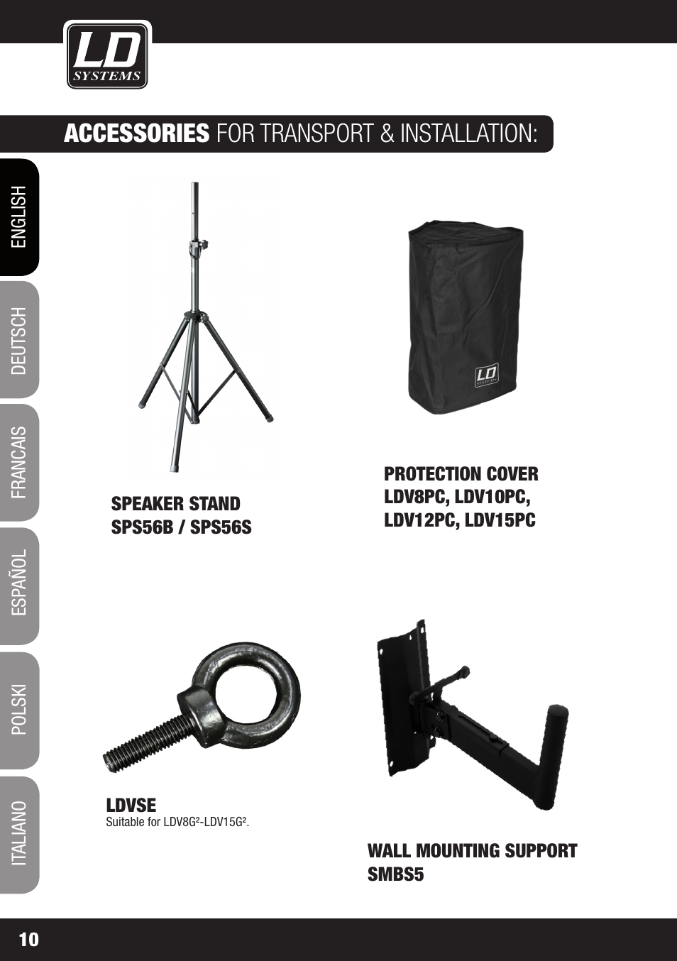 Accessories for transport & installation | LD Systems V 8 G2 User Manual | Page 10 / 16