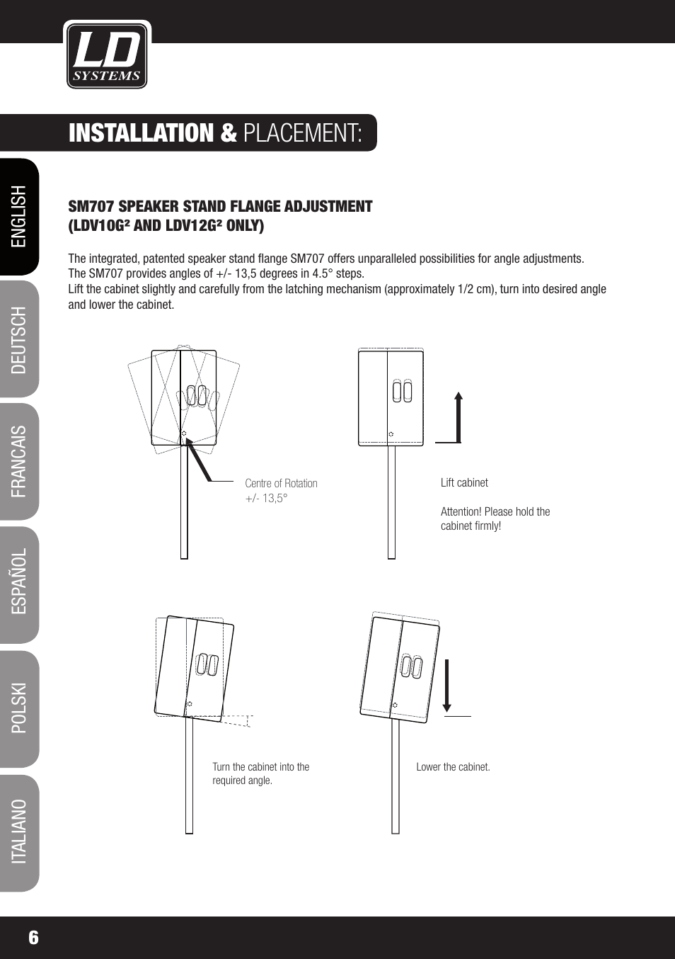 Installation & placement | LD Systems V 8 G2 User Manual | Page 6 / 16