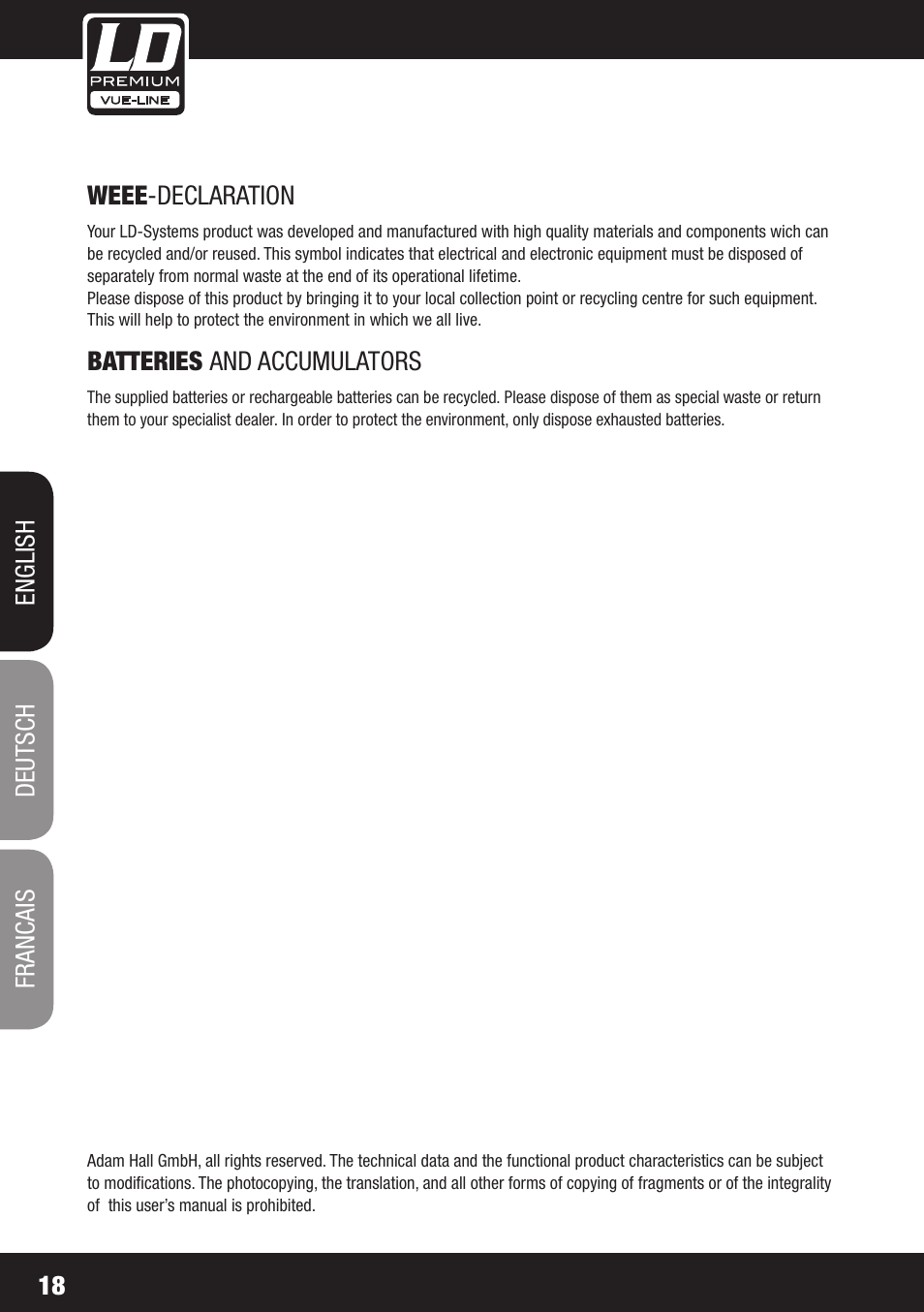 LD Systems SP 6K User Manual | Page 18 / 56