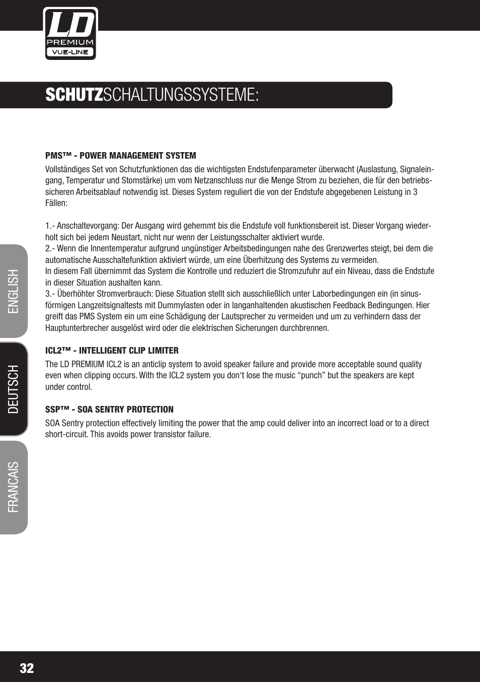 Schutz schaltungssysteme | LD Systems SP 6K User Manual | Page 32 / 56