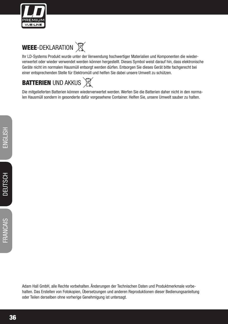 LD Systems SP 6K User Manual | Page 36 / 56