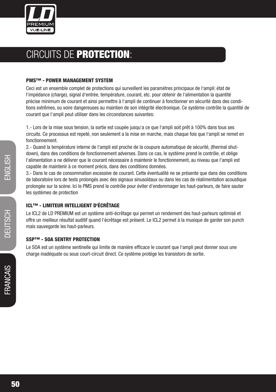 Circuits de protection | LD Systems SP 6K User Manual | Page 50 / 56