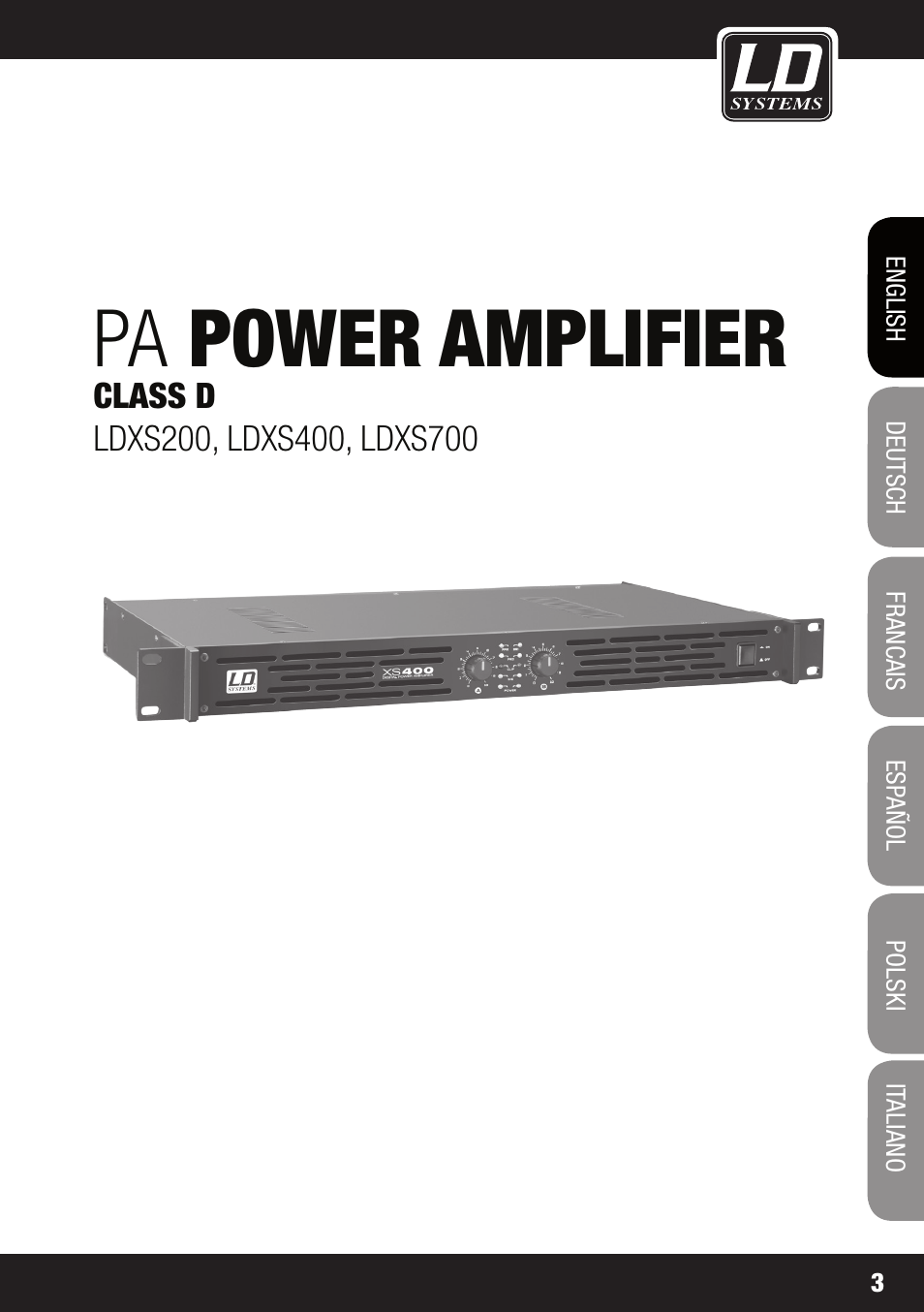 Pa power amplifier | LD Systems XS 700 User Manual | Page 3 / 100
