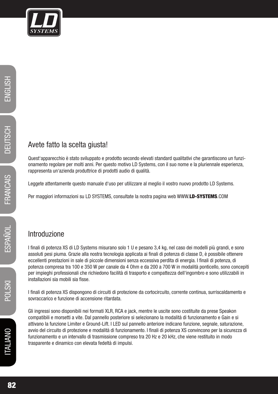 LD Systems XS 700 User Manual | Page 82 / 100