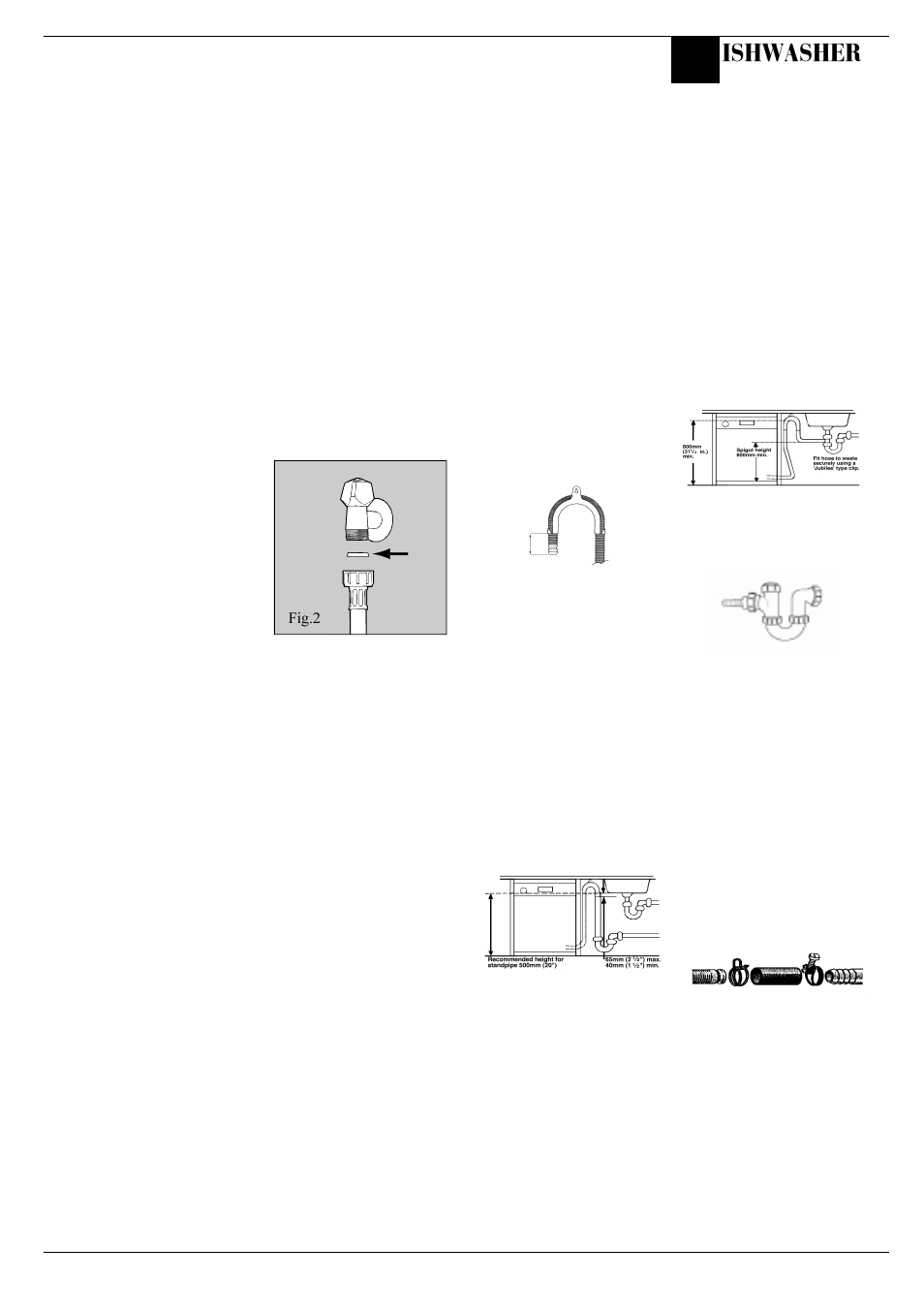 Installation, Ishwasher | Creda IDV60 User Manual | Page 5 / 16