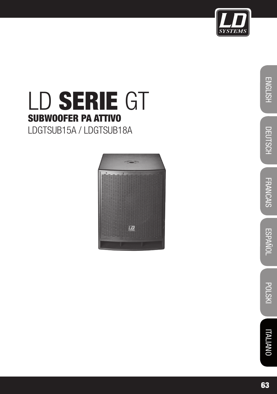 Ld serie gt | LD Systems GT SUB 15 A User Manual | Page 63 / 76