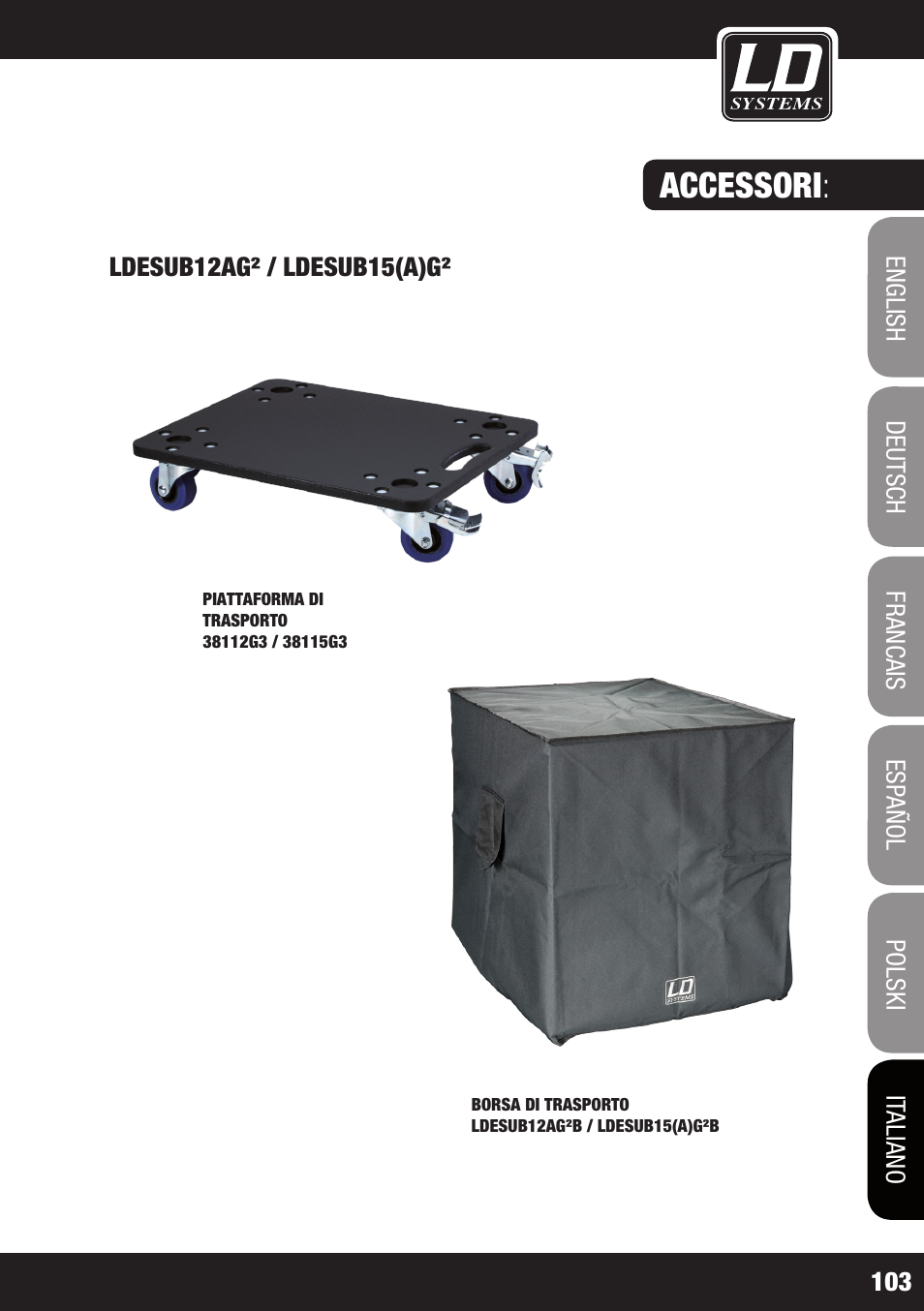 Accessori | LD Systems STINGER SUB 15 A G2 User Manual | Page 103 / 110