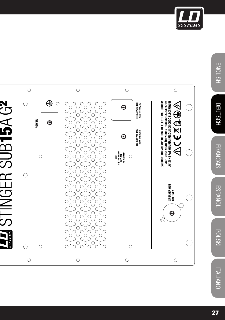 LD Systems STINGER SUB 15 A G2 User Manual | Page 27 / 110