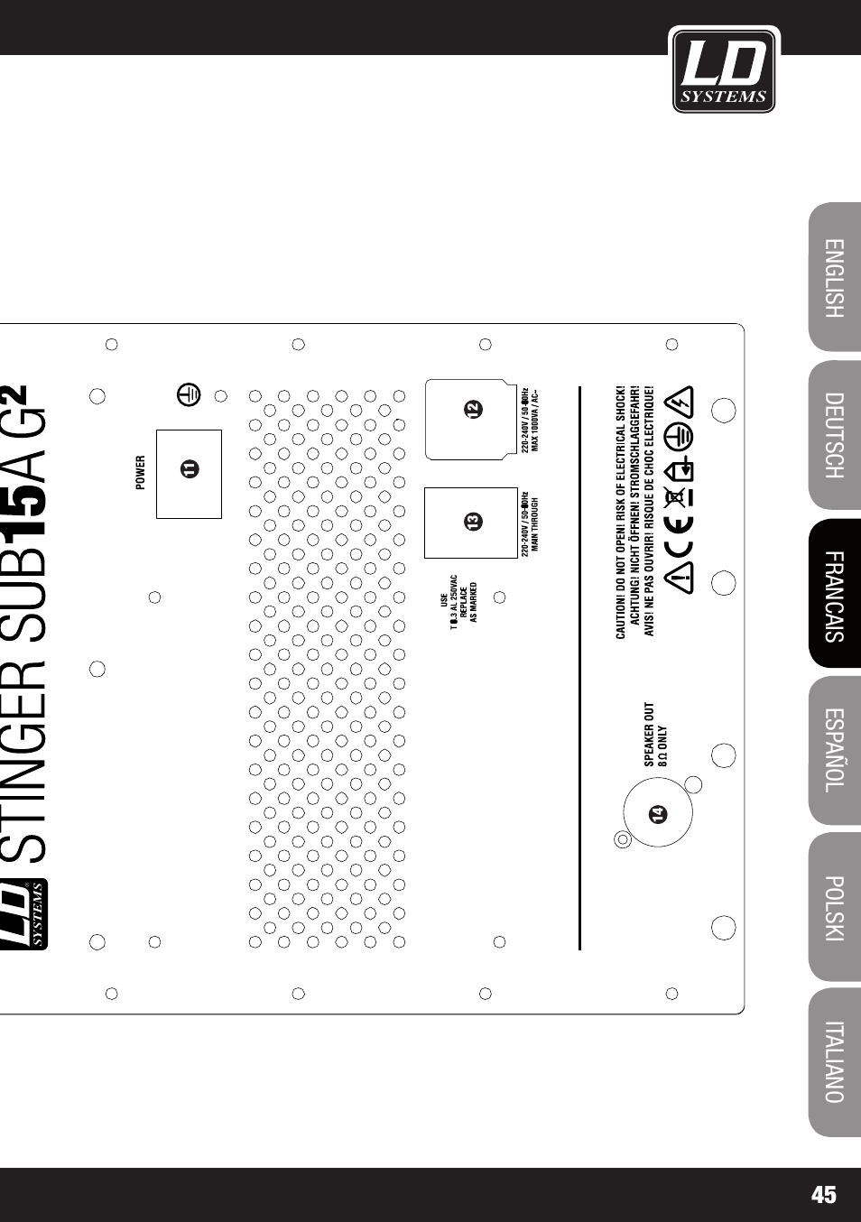 LD Systems STINGER SUB 15 A G2 User Manual | Page 45 / 110