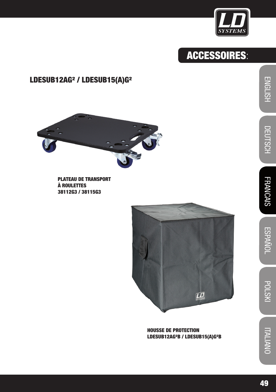 Accessoires | LD Systems STINGER SUB 15 A G2 User Manual | Page 49 / 110