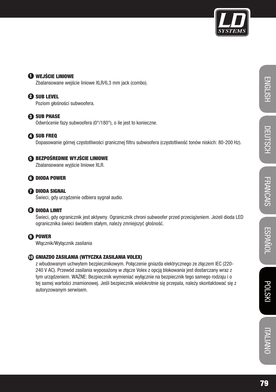 LD Systems STINGER SUB 15 A G2 User Manual | Page 79 / 110