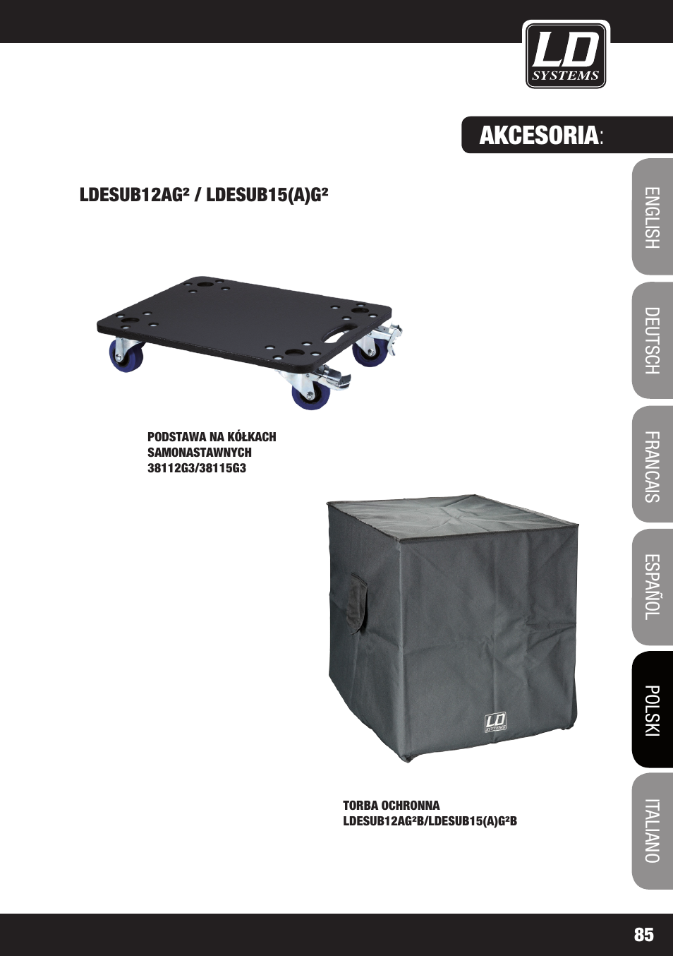 Akcesoria | LD Systems STINGER SUB 15 A G2 User Manual | Page 85 / 110