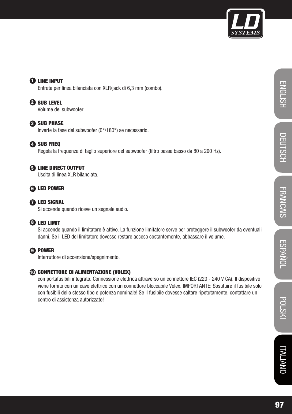 LD Systems STINGER SUB 15 A G2 User Manual | Page 97 / 110