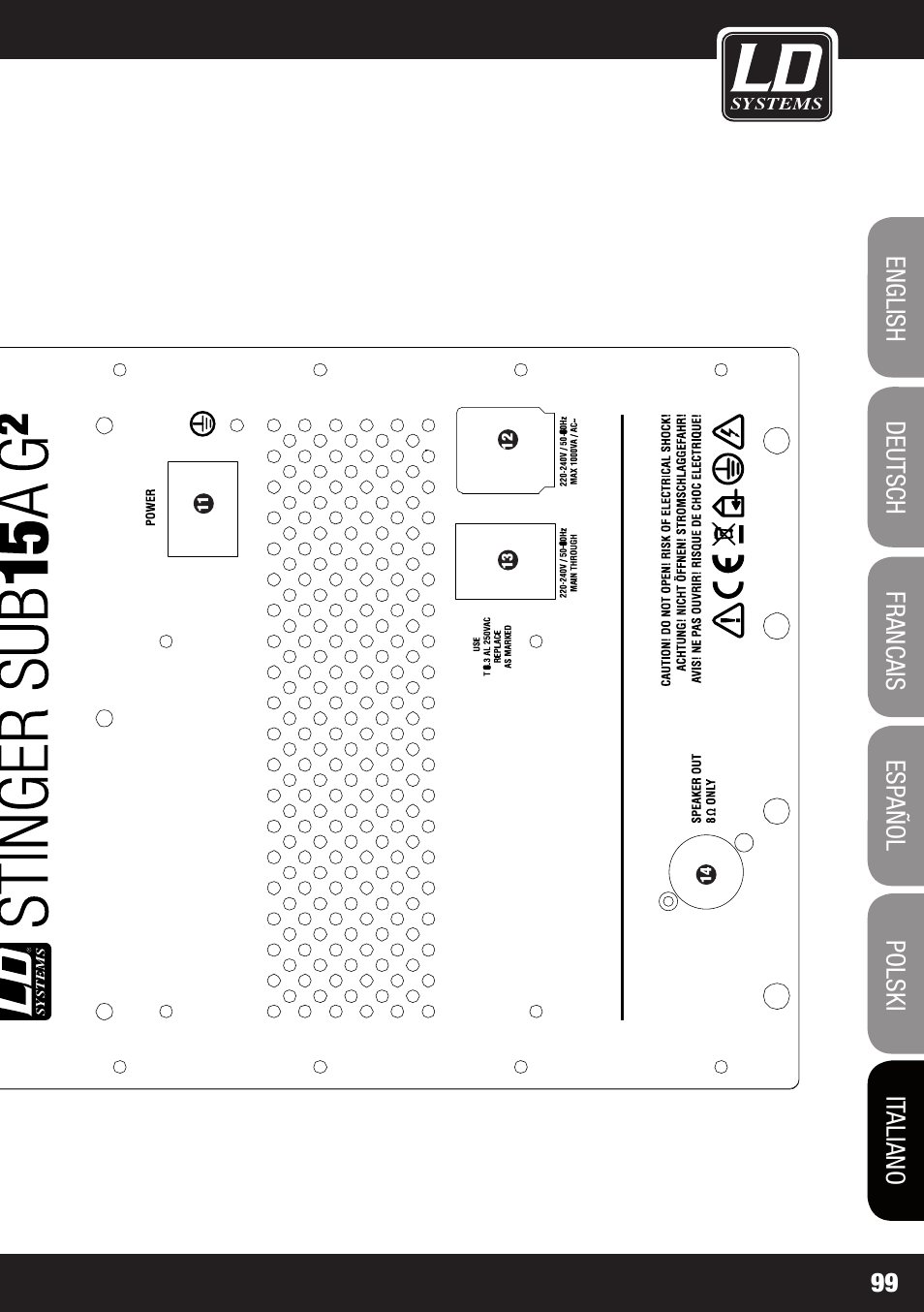 LD Systems STINGER SUB 15 A G2 User Manual | Page 99 / 110