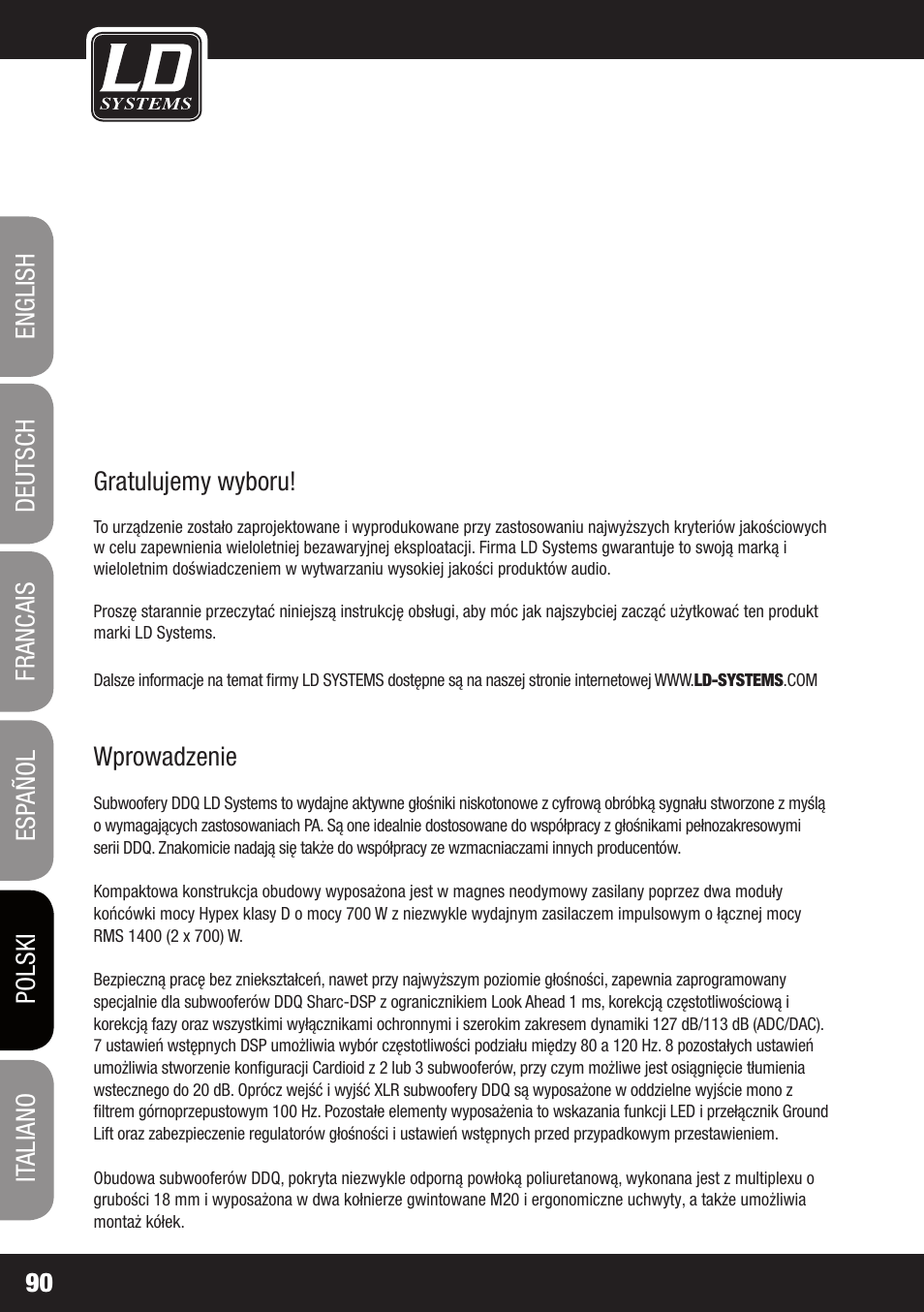 LD Systems DDQ SUB 18 User Manual | Page 90 / 136