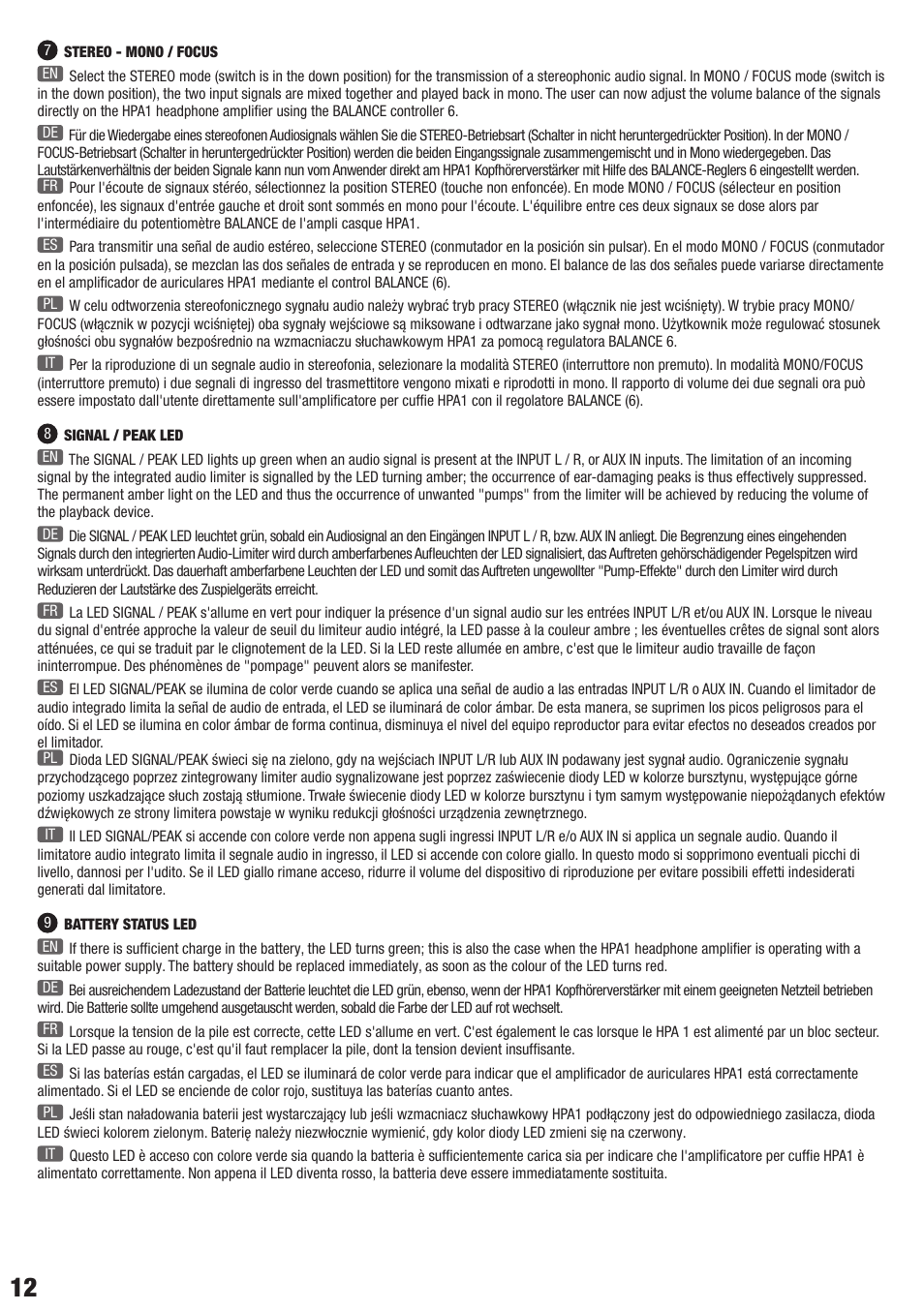 LD Systems HPA 1 User Manual | Page 12 / 20