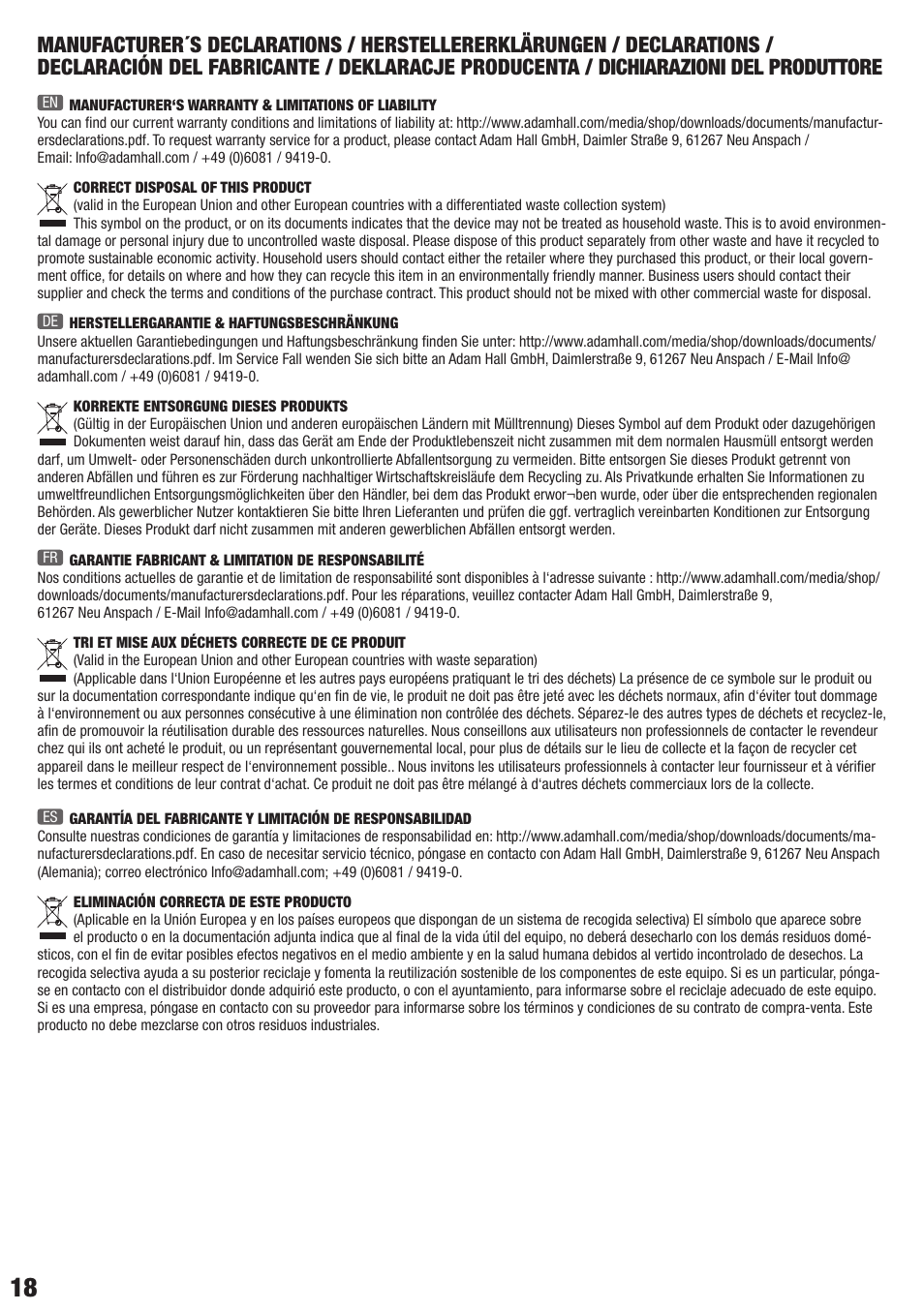 LD Systems HPA 1 User Manual | Page 18 / 20