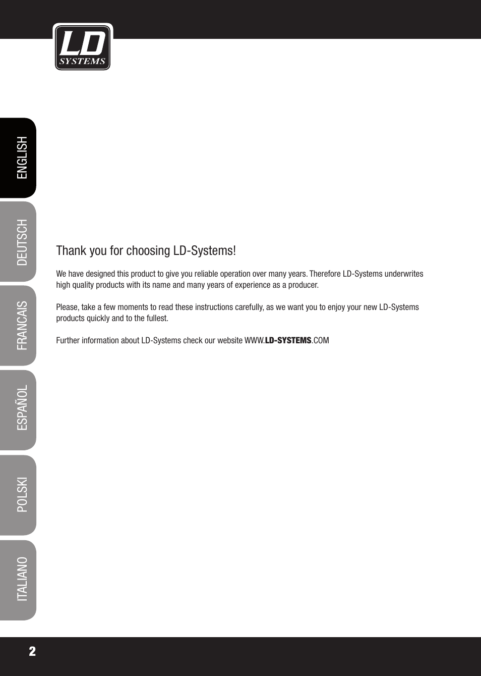 LD Systems X 223 User Manual | Page 2 / 76