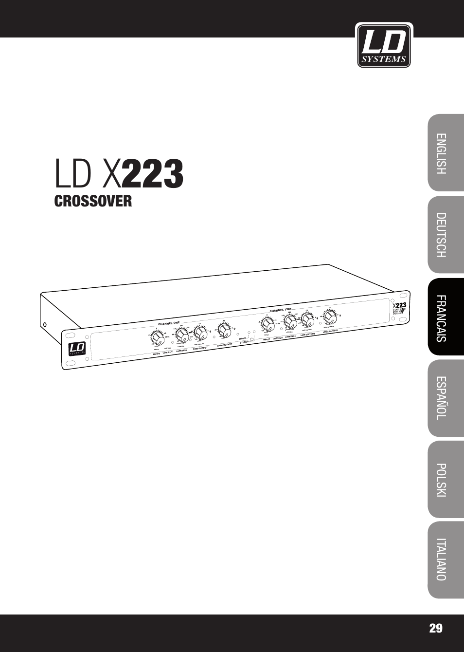 Ld x 223, Crossover | LD Systems X 223 User Manual | Page 29 / 76