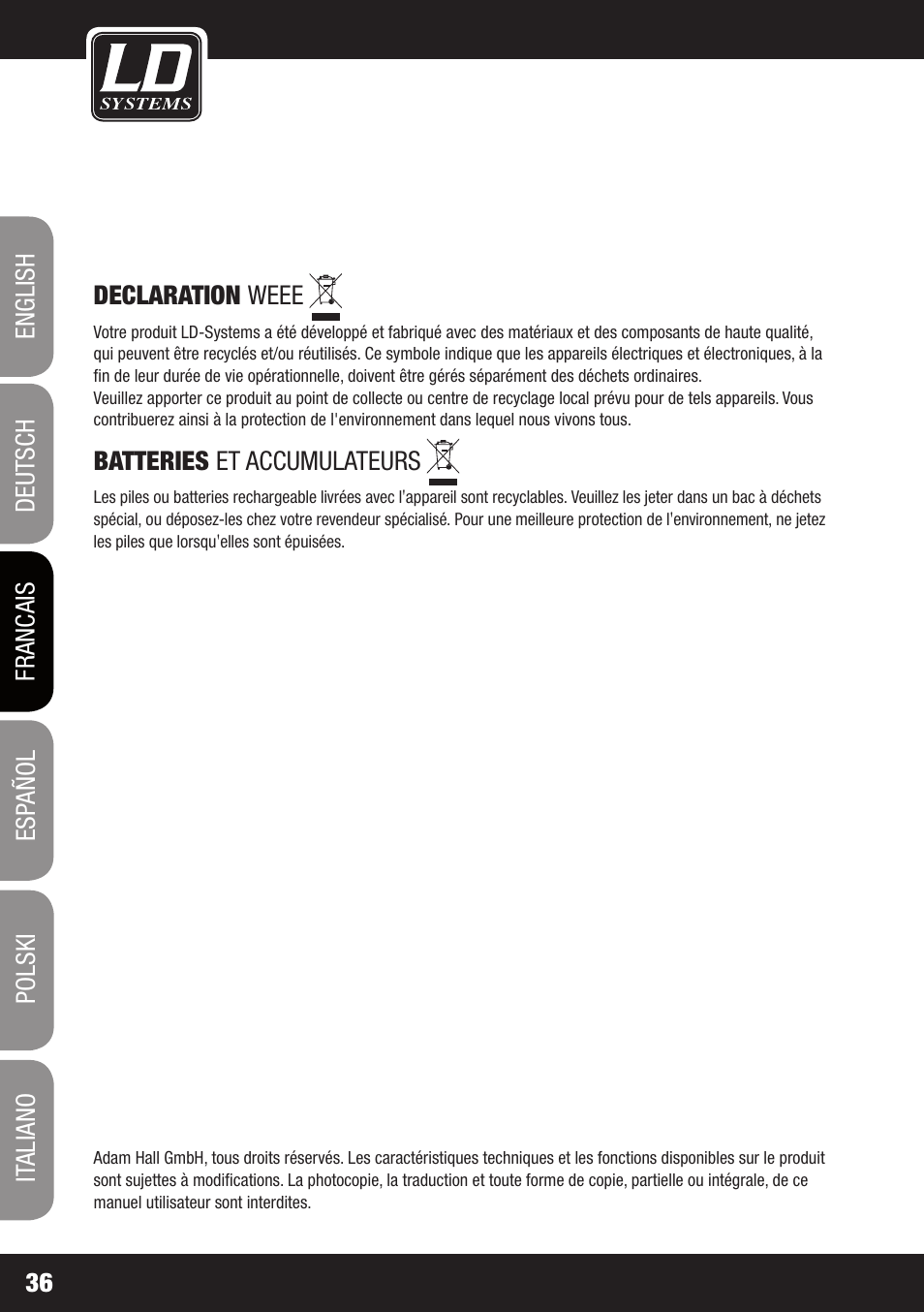 LD Systems DS 21 User Manual | Page 36 / 76