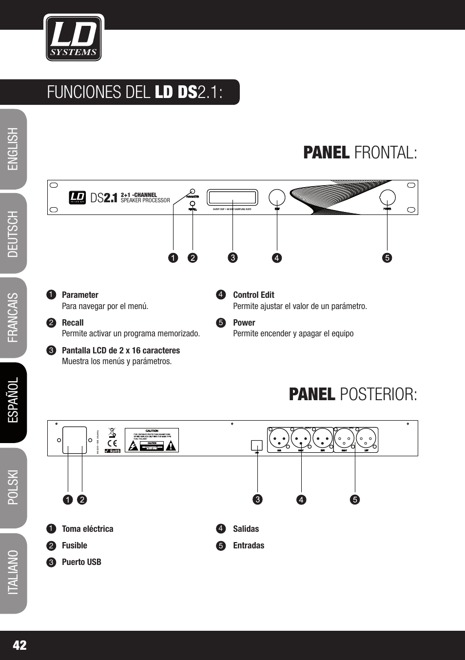 Ds 2.1 | LD Systems DS 21 User Manual | Page 42 / 76