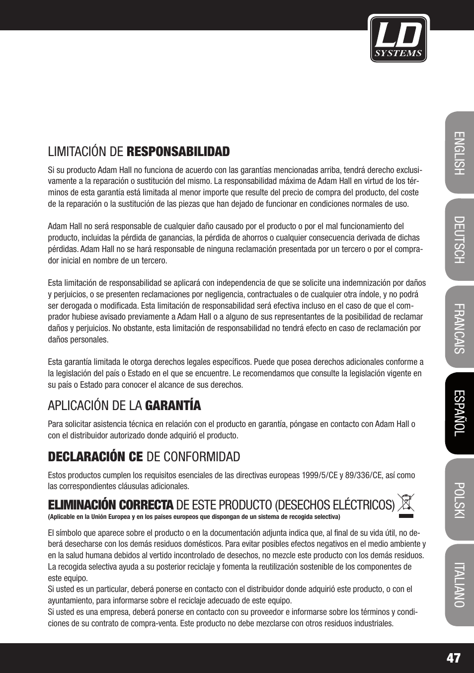 LD Systems DS 21 User Manual | Page 47 / 76