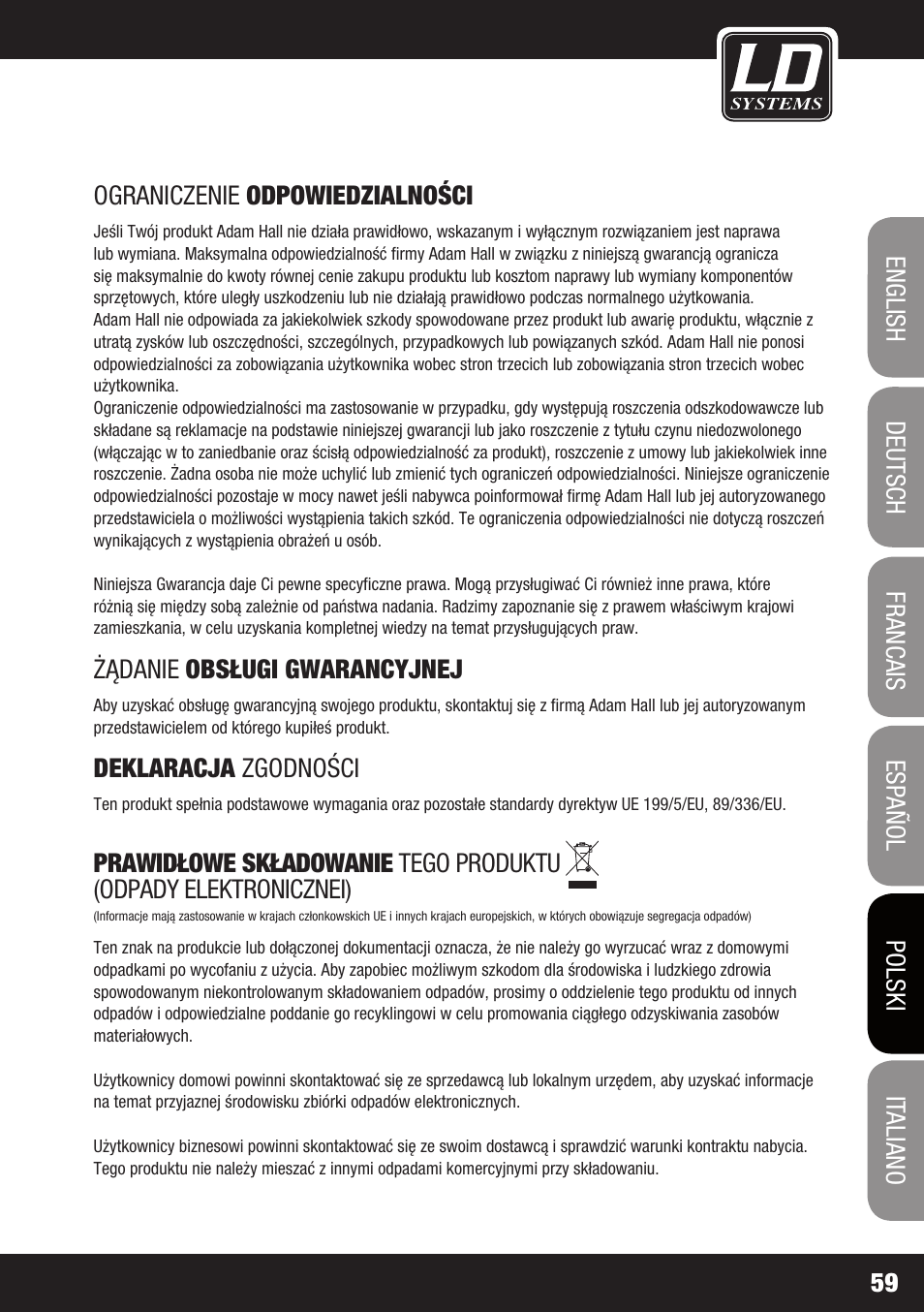 LD Systems DS 21 User Manual | Page 59 / 76