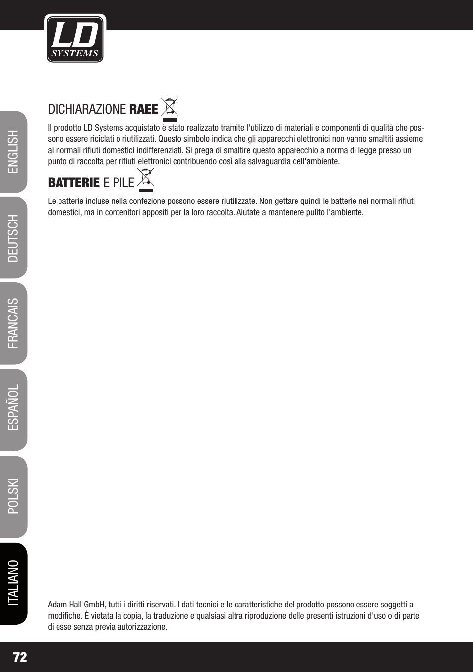 LD Systems DS 21 User Manual | Page 72 / 76