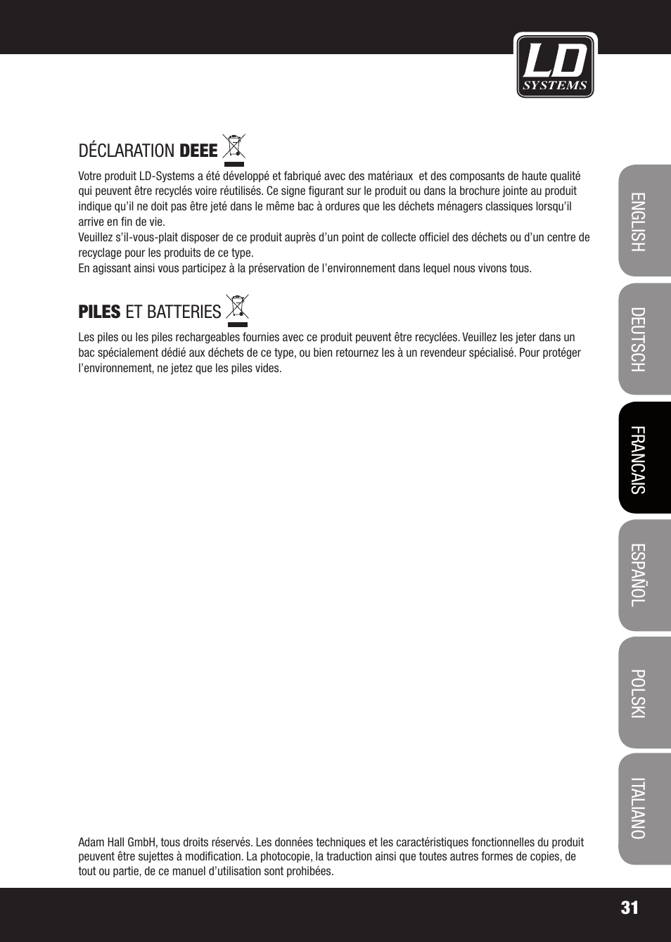 LD Systems EQ 215 User Manual | Page 31 / 64