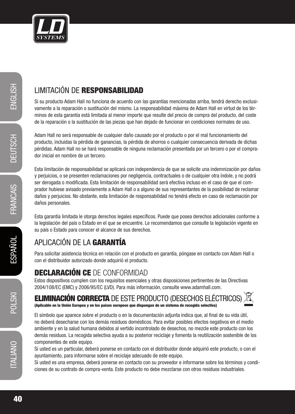 LD Systems EQ 215 User Manual | Page 40 / 64