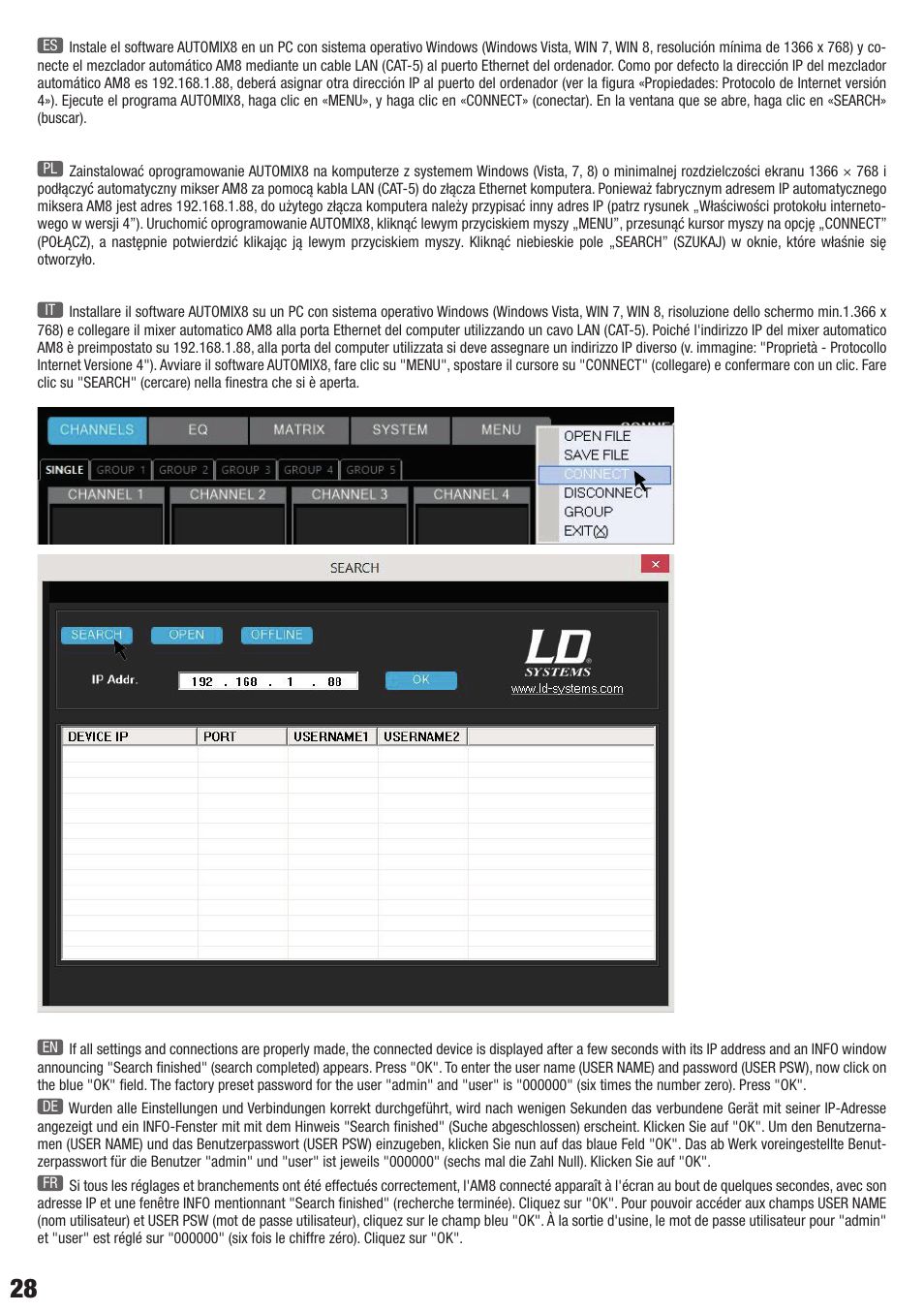 LD Systems AM 8 User Manual | Page 28 / 64