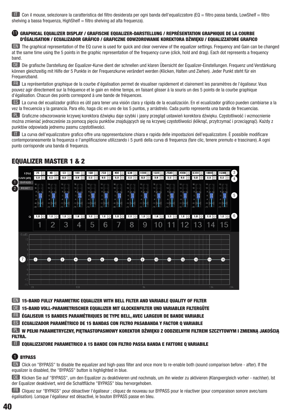 Equalizer master 1 & 2 | LD Systems AM 8 User Manual | Page 40 / 64