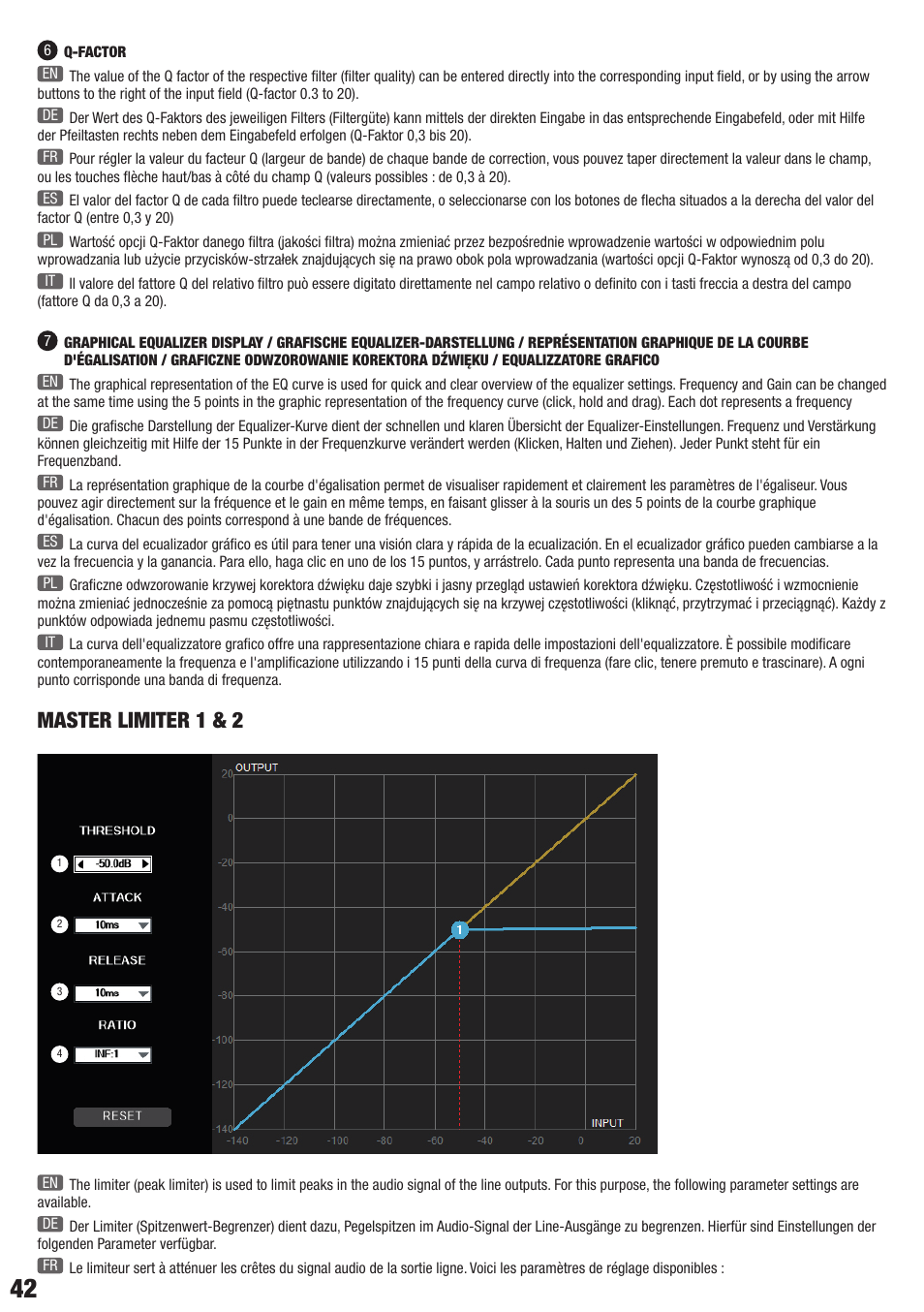 Master limiter 1 & 2 | LD Systems AM 8 User Manual | Page 42 / 64