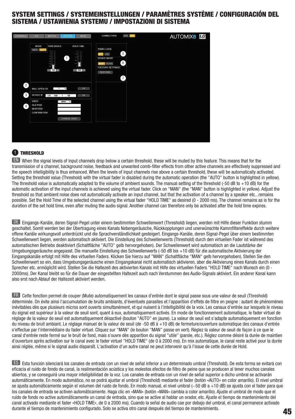 LD Systems AM 8 User Manual | Page 45 / 64