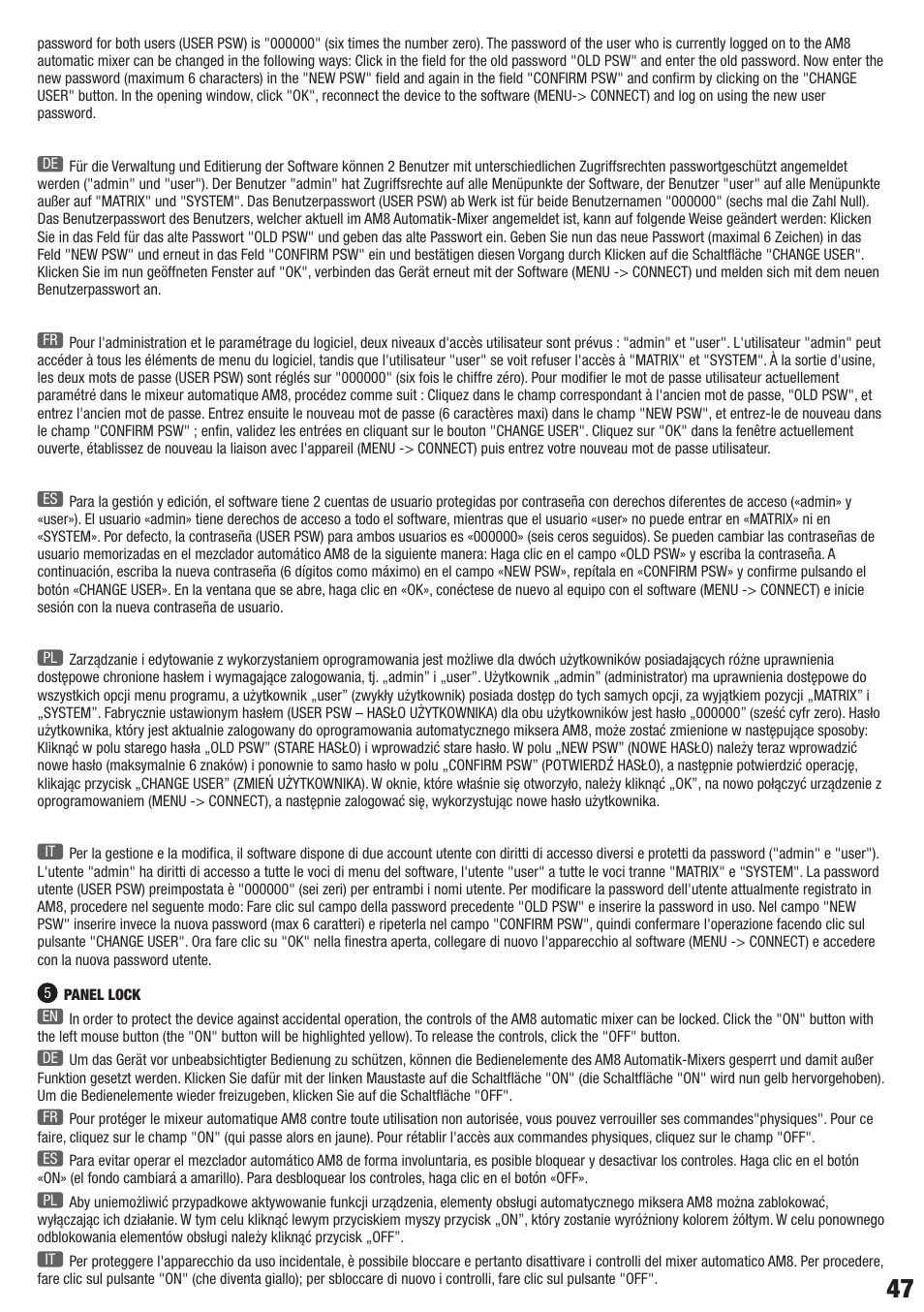 LD Systems AM 8 User Manual | Page 47 / 64