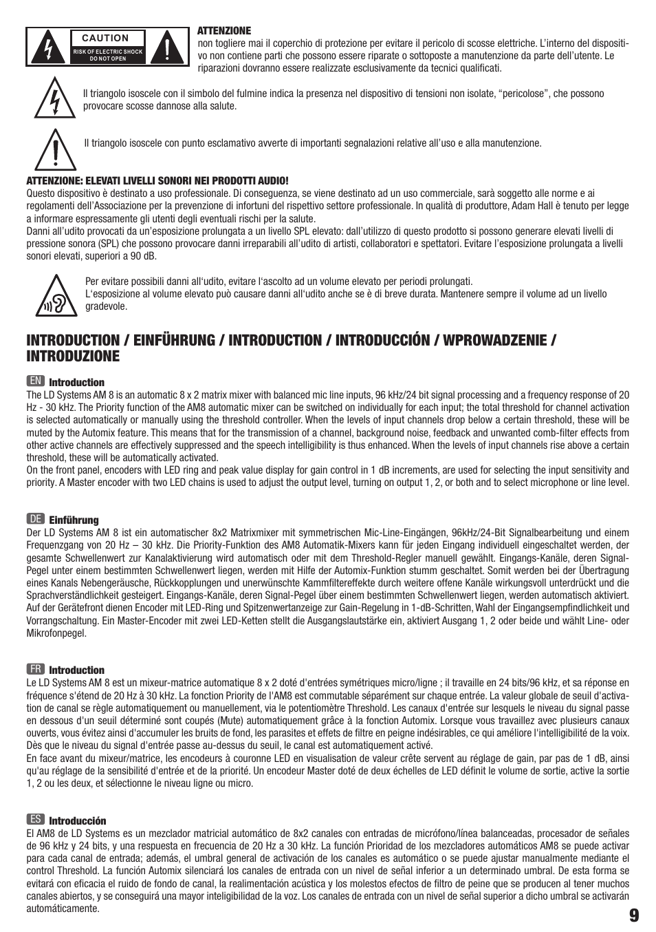 LD Systems AM 8 User Manual | Page 9 / 64