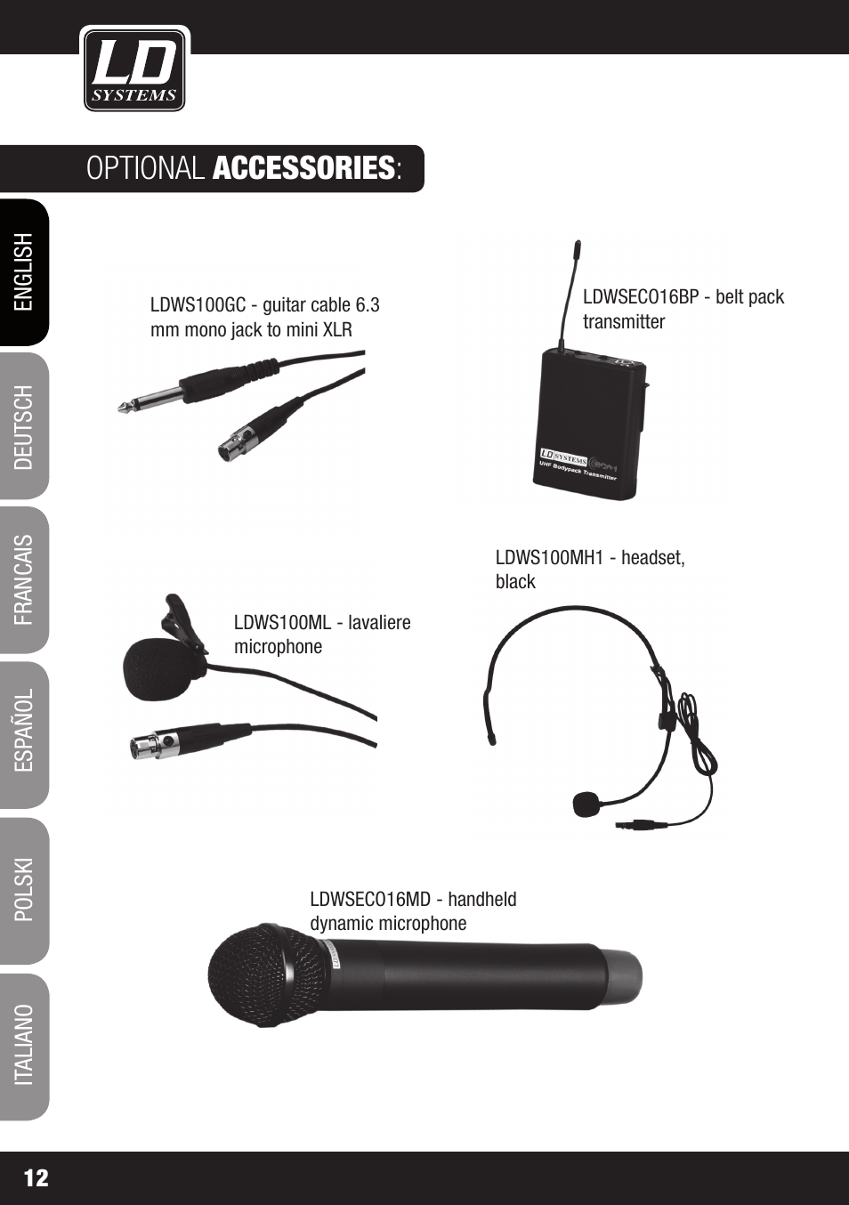 Optional accessories | LD Systems ECO 16 User Manual | Page 12 / 86