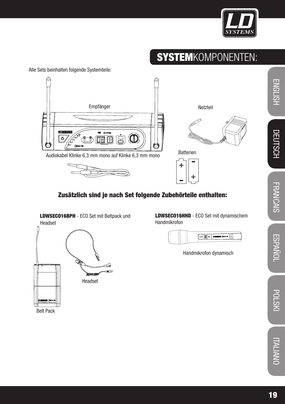 System komponenten | LD Systems ECO 16 User Manual | Page 19 / 86