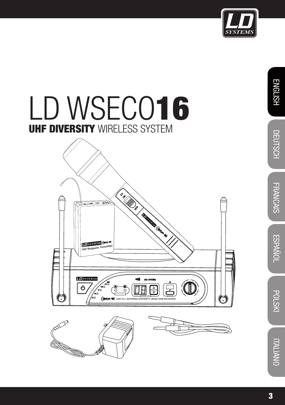 Ld wseco 16, Uhf diversity wireless system | LD Systems ECO 16 User Manual | Page 3 / 86